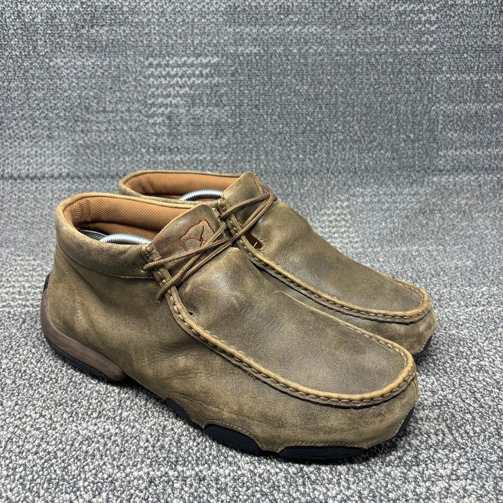 Twisted X Driving Moc Boots Mens 10.5 M Brown Leather Chukka MDM0003 Casual